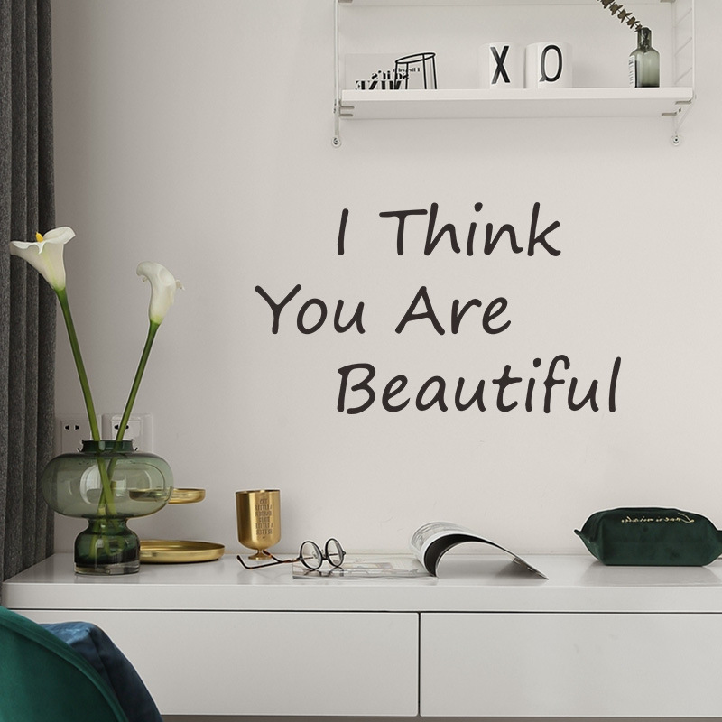 Simple Letter I Think You Are Beautiful Wall Sticker display picture 4