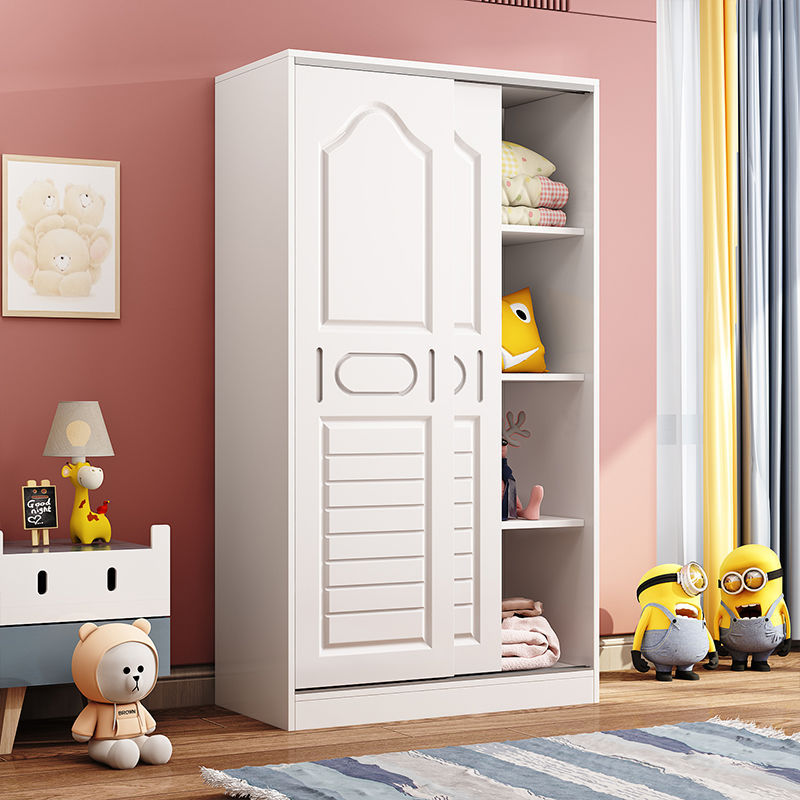 儿童简易衣柜家用卧室易实木质经济型女童男孩雕刻衣橱婴儿宝宝|ru