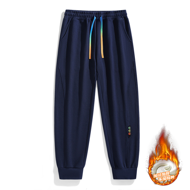 Pantalones informales para hombre, pantalones de invierno a la moda, pantalones de chándal gruesos con forro polar para hombre, pantalones largos informales para hombre, pantalones deportivos, pantalones finos para hombre image 15