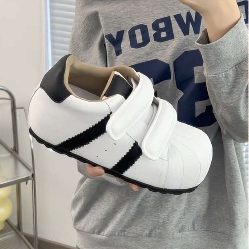 舒适百搭休闲鞋女鞋潮2025秋季新款Q版泡泡贝壳小板鞋厚底增高3cm|undefined