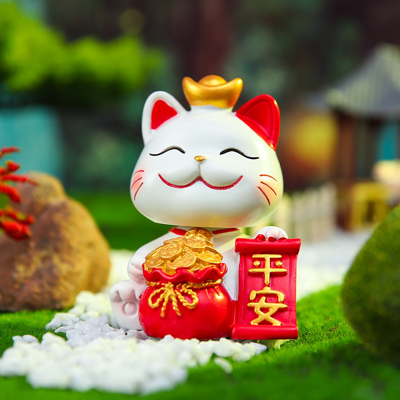 客厅玄关装饰品财源广进招財猫卡通桌面摆件节日礼物送朋友批发|undefined