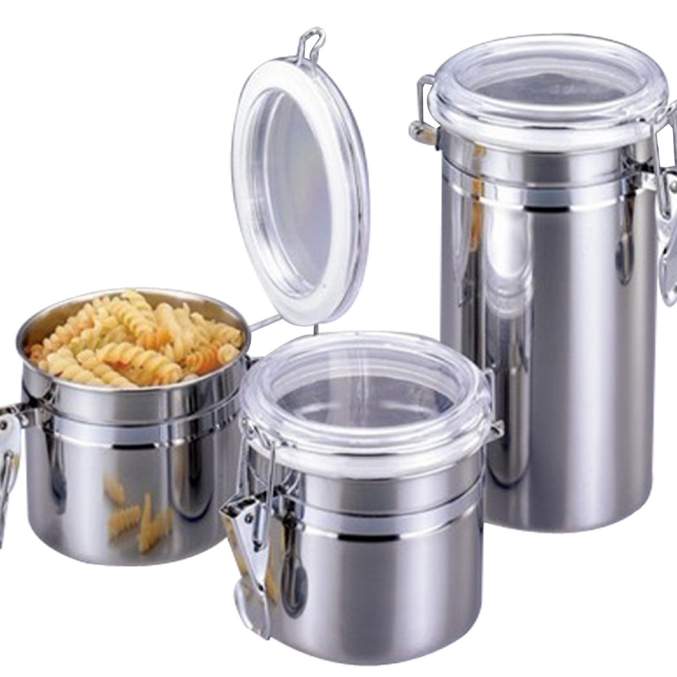 Cuatro piezas de almacenamiento de alimentos sellados tarro de té de acero inoxidable tarro de almacenamiento de granos de café de tabaco rallado tarro snack tarro de mantenimiento fresco