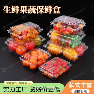 Packed Fruit Box Disposable Transparent Fruit and Vegetable Plastic Roast Duck Cake Packaging Box Strawberry Rectangular with Lid