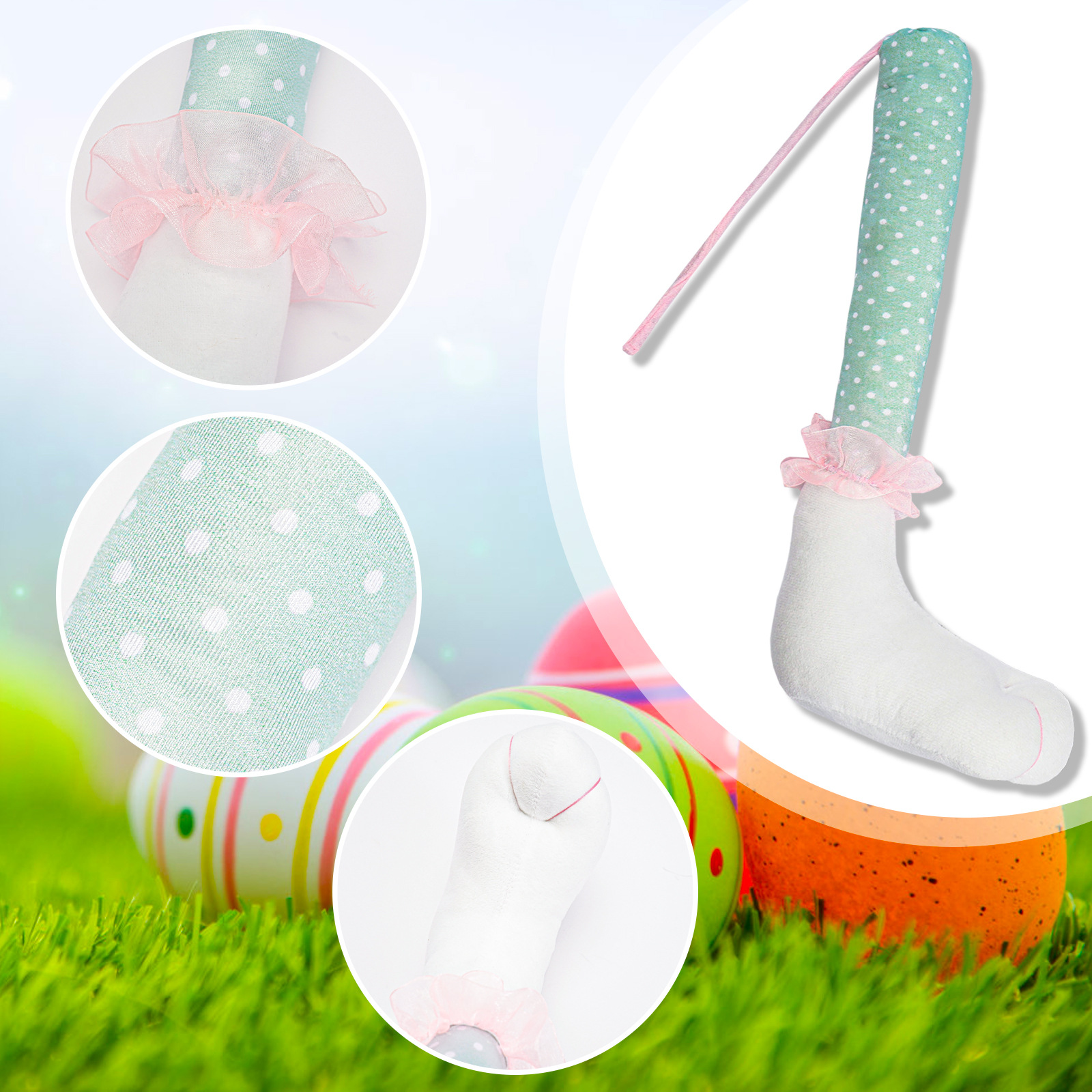 Colgante de pierna de conejo transfronterizo de Pascua creativo de fiestas de maceta de árboles adornos adornos lindos de pierna de conejo