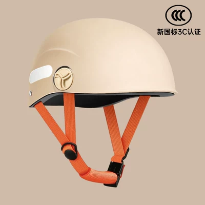 Motosiklet kaskı (dəbilqə) helmet for women, summer model - new-national-standard-3c-certification-mocha-color-one-size-fits-all