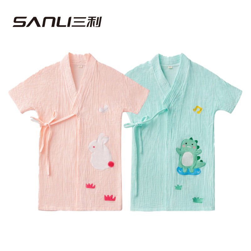 Sanli Towel Children's Cotton Bathrobe Cartoon Embroidered Bathrobe Gauze Bathrobe Baby Bathing Bathrobe Home Clothes