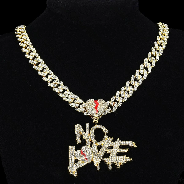 Gold letter pendant + 50cm Cuban chain