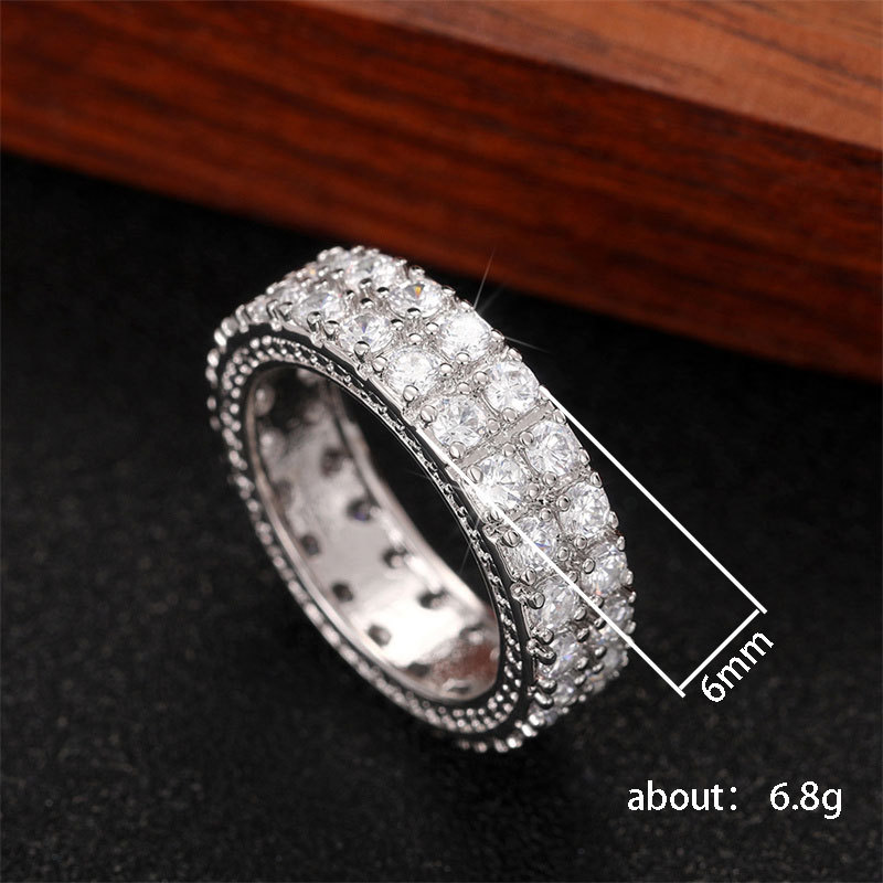 Luxueux Couleur Unie Le Cuivre Incruster Zircon Anneaux display picture 1