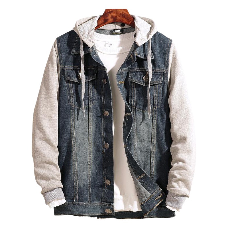 Marca de moda más el tamaño de los hombres de primavera y verano Nueva suelta más tamaño Denim abrigo más tamaño de los hombres Denim chaqueta al por mayor