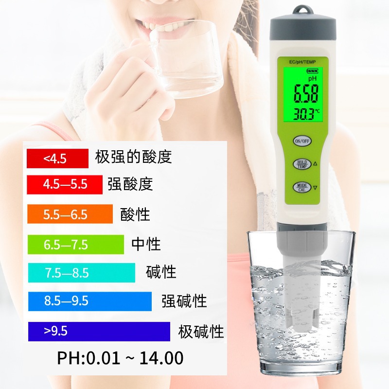 EC+pH+TEMP����һ9902��Яʽˮ�ʲ��Ա��¶�PHֵ�絼��ֵ�����