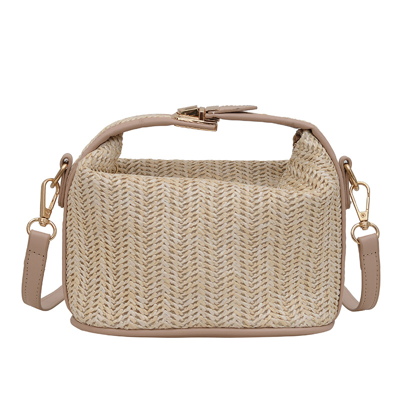 Bolso de verano 2024 nuevo estilo de moda material de tela de paja de moda bolso de mujer de moda bolso de hombro