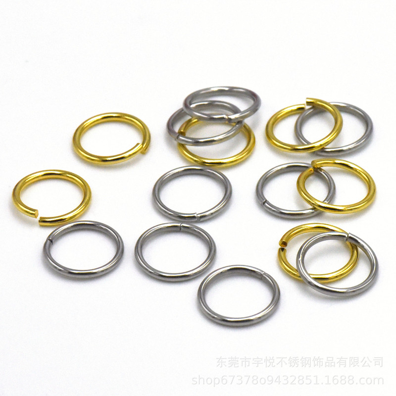 Stainless Steel closed small circle 0.4~1.0 line golden O-ring bracelet necklace manual connection ring diy jewelry accessories