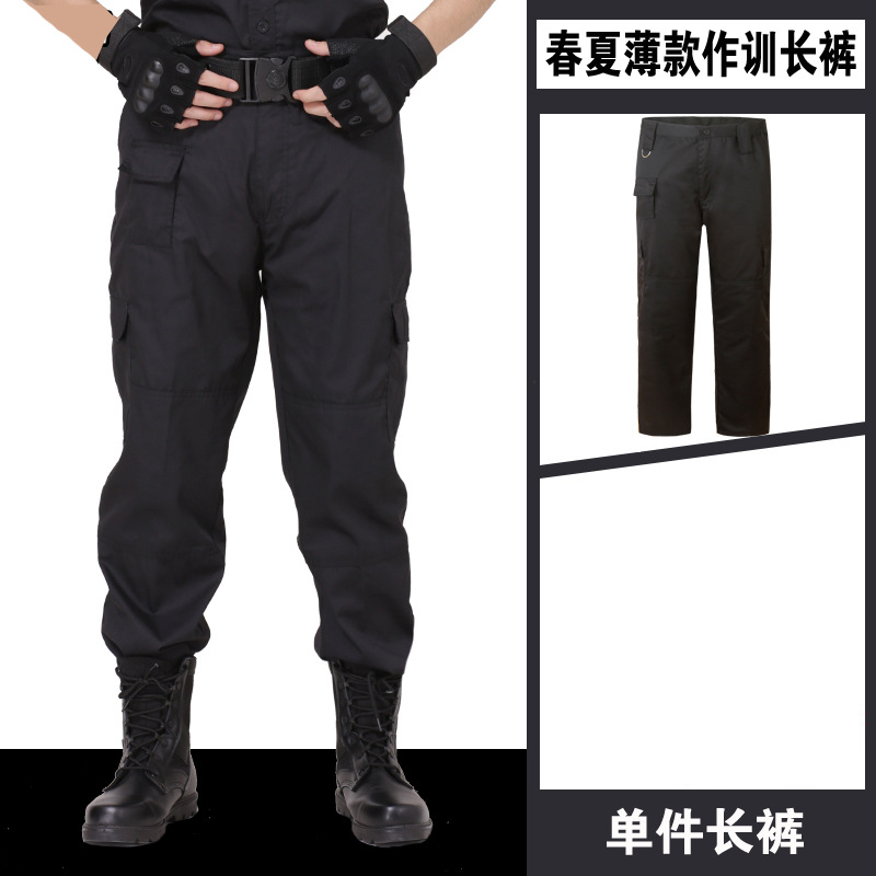 Ropa de seguridad de verano, ropa de seguridad de primavera y otoño, ropa de entrenamiento de la empresa, ropa de entrenamiento de manga larga para hombres, negro