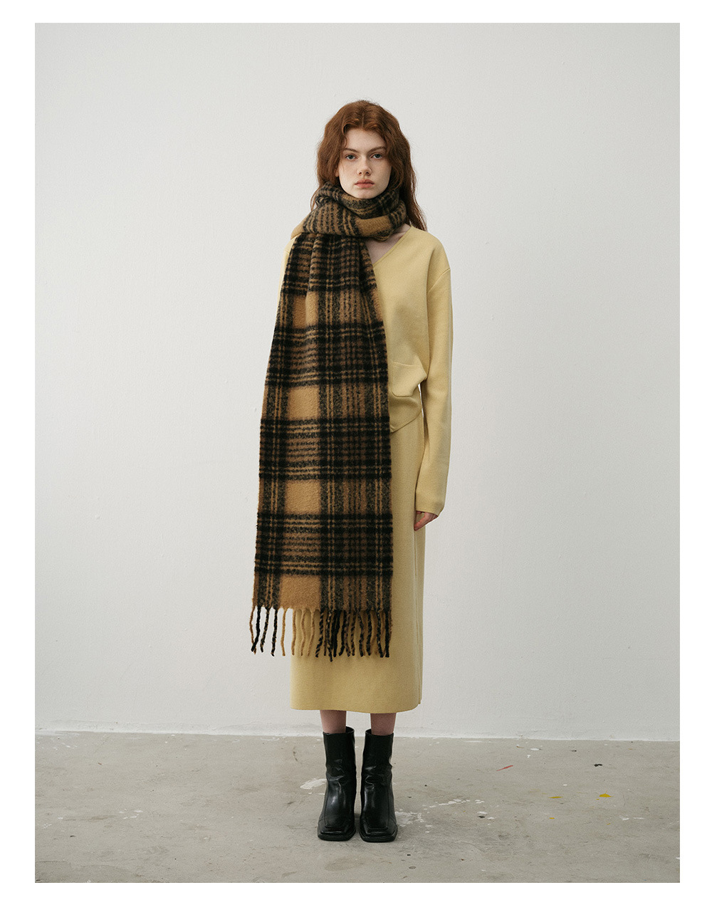 Designer Retro scarf Classic camel Meradeg cashmere scarf women's winter soft oversized shawl_voghion.com