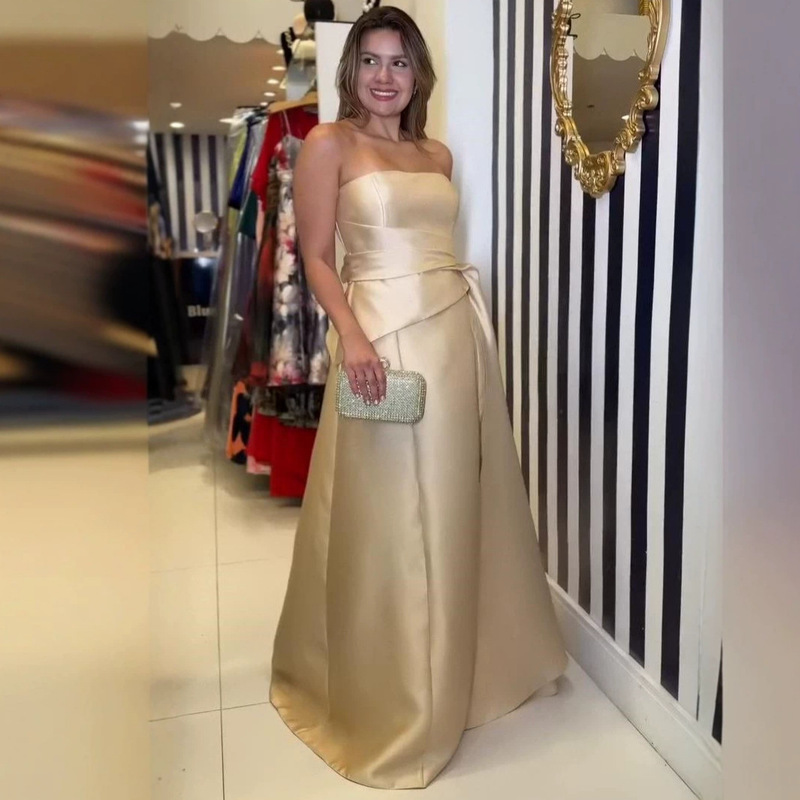 Amazon's new 2026 summer European and American women's clothing: elegant strapless evening dress, satin party dress, sophisticated ball gown Amazon's new 2026 summer European and American women's clothing: elegant strapless evening dress, satin party dress, sophisticated ball gown