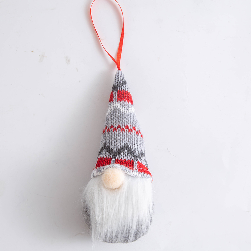 Nuevos colgantes de decoración de Navidad transfronterizos colgantes de árbol de Navidad muñeca sin cara enano viejo pequeño colgente