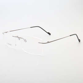 69眼镜厂家批发超轻钛合金无框男款眼镜框舒适简约可配防蓝光6043