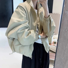 韩国女装高货 2025秋冬新款夹克拉链外套女