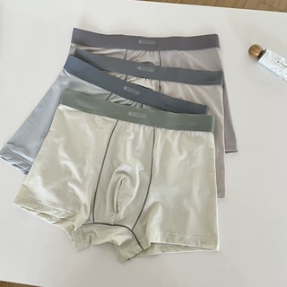 青成先生~50支莫代尔舒适透气男士内裤10A抑菌纯棉底裆平角裤礼盒