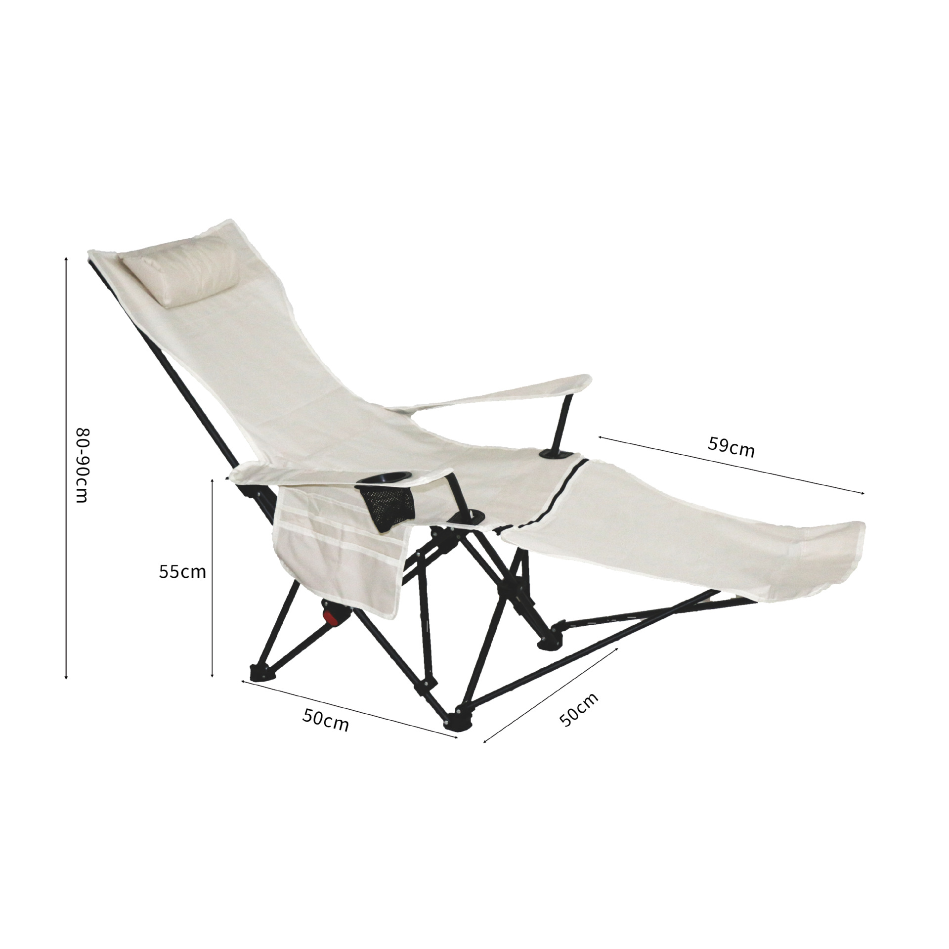 Silla de campamento plegable al aire libre, silla de playa ultraligera, silla de almuerzo ajustable libre, silla de luna