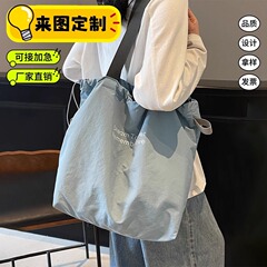 新しいナイロンキャンバスバッグカスタムパターンポータブル巾着キャンバスバッグ大容量カスタム折りたたみ収納バッグ