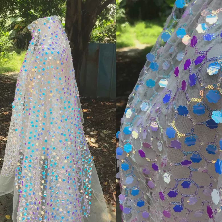 Импортированные синие ногти sequins, платье, ткань дизайна