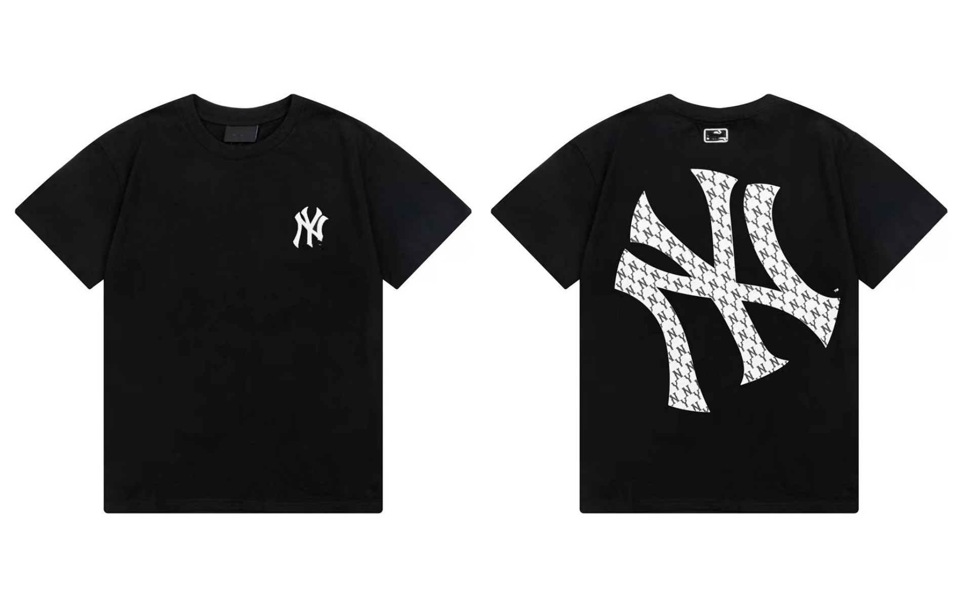 Fábrica al por mayor nueva moda Coreana de alta calidad impresa algodón manga corta hombres y mujeres mismo estilo pareja camiseta suelta soporte código de escaneo