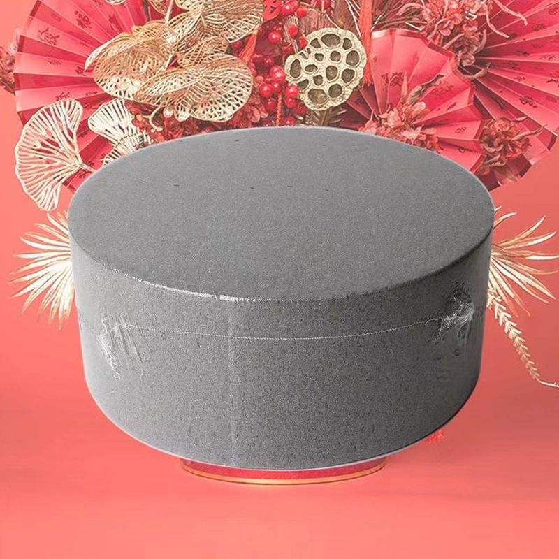メーカー卸売り円形花泥包装材料乾花泥補強型円柱形生け花泥吸水強い花泥|undefined