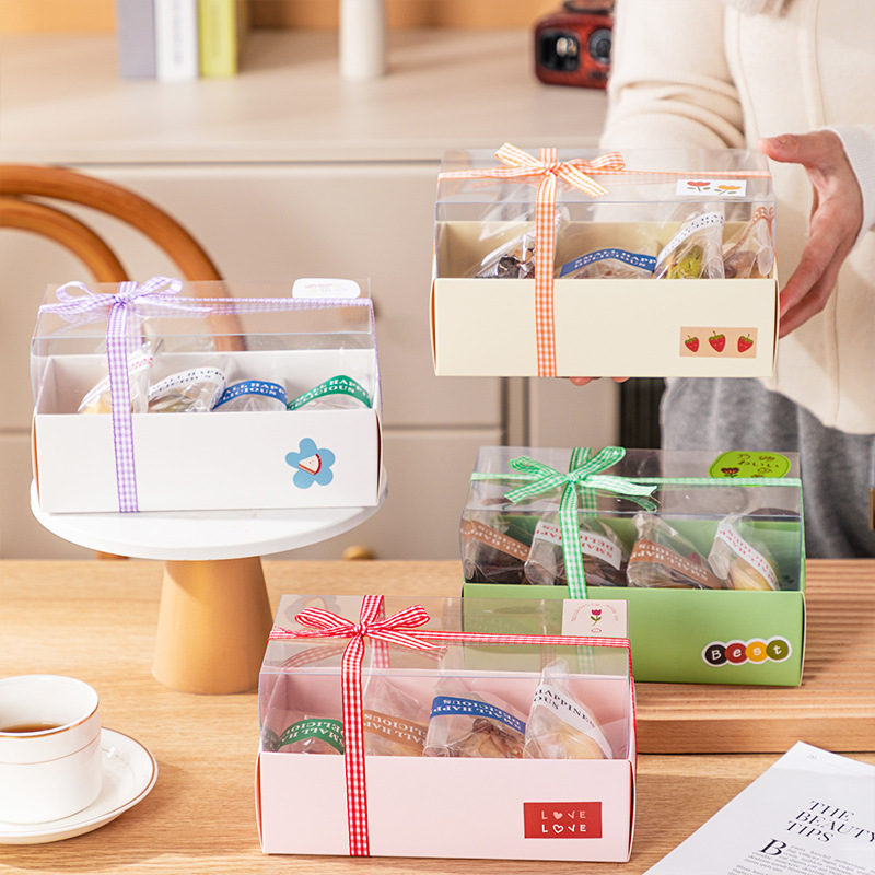 饼干盒烘焙包装袋曲奇蛋糕甜品点心透明马卡龙零食盒雪花酥包装盒