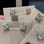 四爪金镶18k牛头耳钉