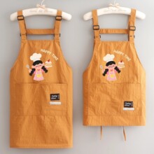 帆布围裙女塔丝绒防泼水透气厨房烘焙家用做饭工作服餐饮上班专用