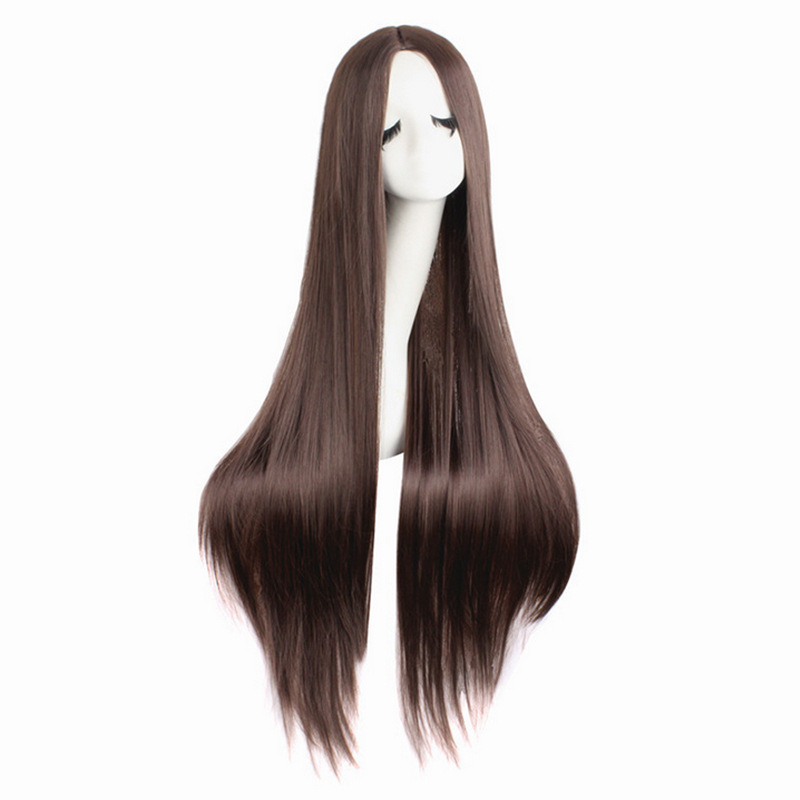 Long Straight Synthetic Wig For Anime Cosplay With Bangs_voghion.com