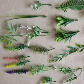 仿真叶子水草凤尾草 松树叶假叶子diy手工花环胸花草帽花配件材料