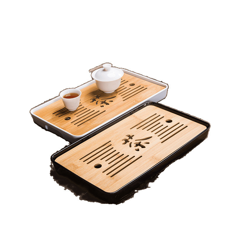 家用简约功夫茶具茶盘套装长方形储水日式密胺竹制小茶台沥水托盘|undefined