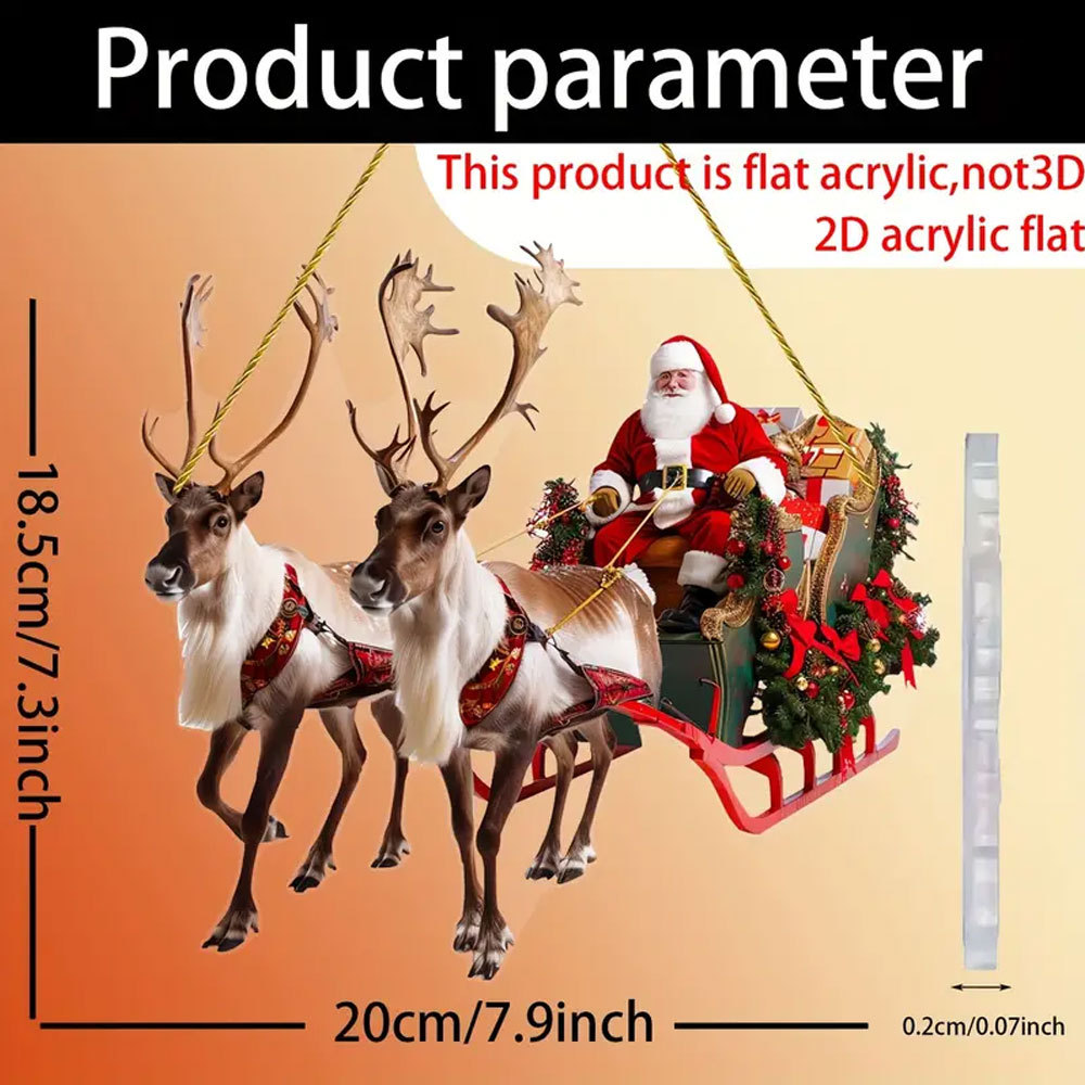 Yeni Noel Baba Elk Kızak Ev Partisi Atmosferi Dekorasyon Kolye_voghion.com