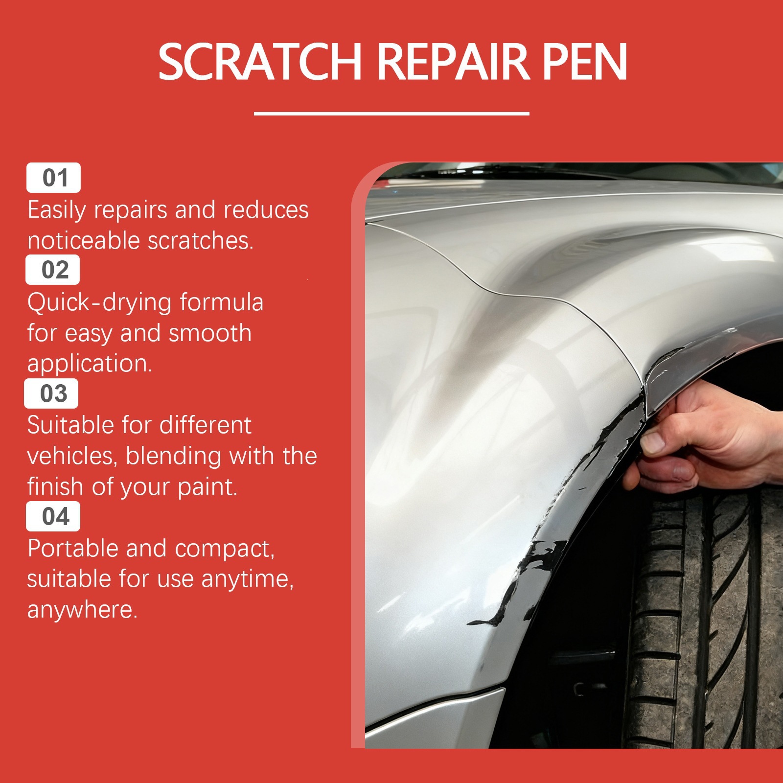 Homonth Car Scratch Care Pen Covers Minor Scratches, Conveniently Cleans Car Scratches and Stains, and Refinishes Them