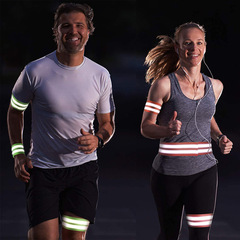 Night Run Cycling Elastic Strap Traffic Safety Travel Protection Reflective Wrist Arm Band Reflective Circle Gift Promotion
