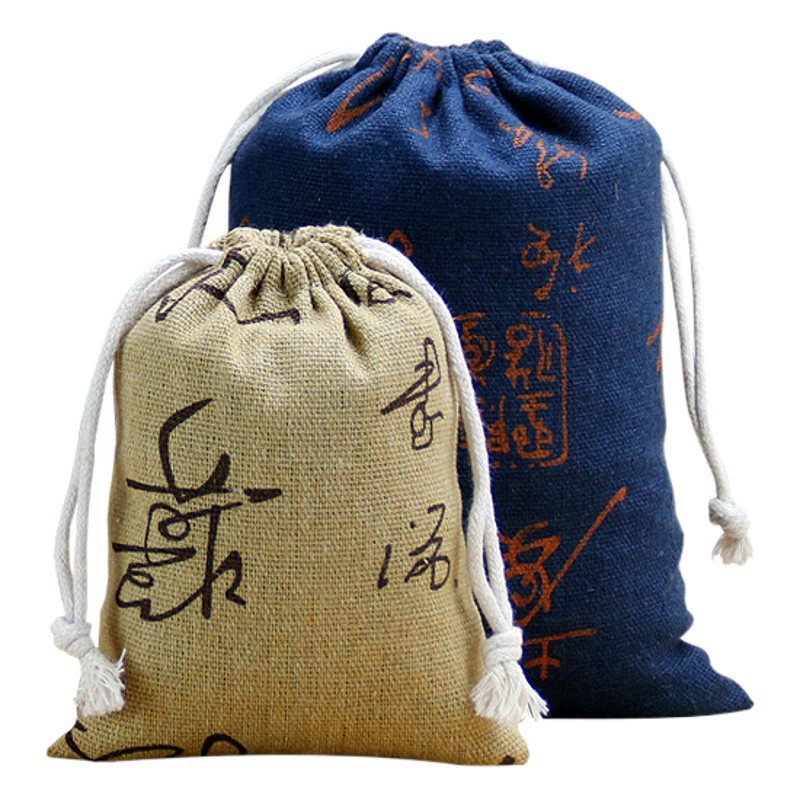 Льняная сумка из чистого хлопка маленькая сумка для чашек сумка для хранения ювелирных изделий сумка для хранения на шнурке ручной работы парчовая сумка игровая сумка тарелка сумка для бусин