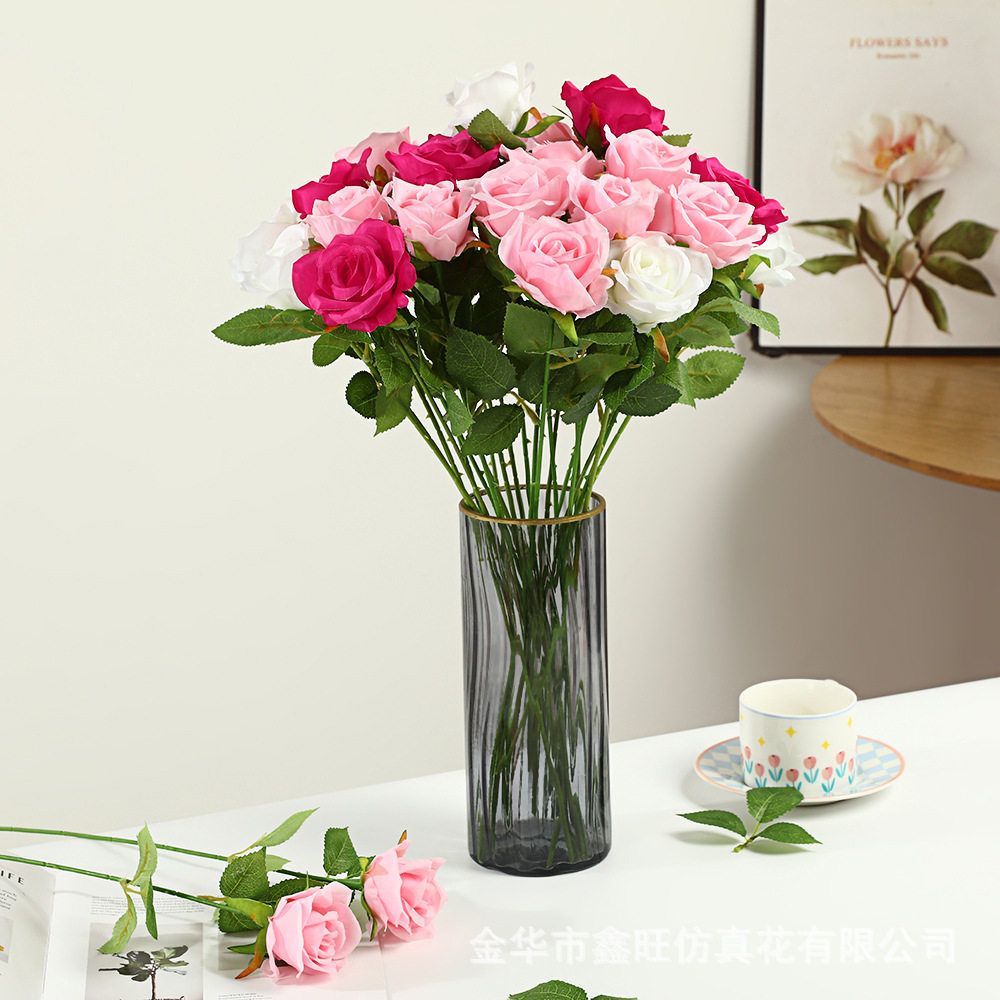 Multicolor Pearl Rose Artificial Flower Home Living Room Hotel Wedding Table Decoration Immortal Flower Outdoor Shooting Artificial Flower