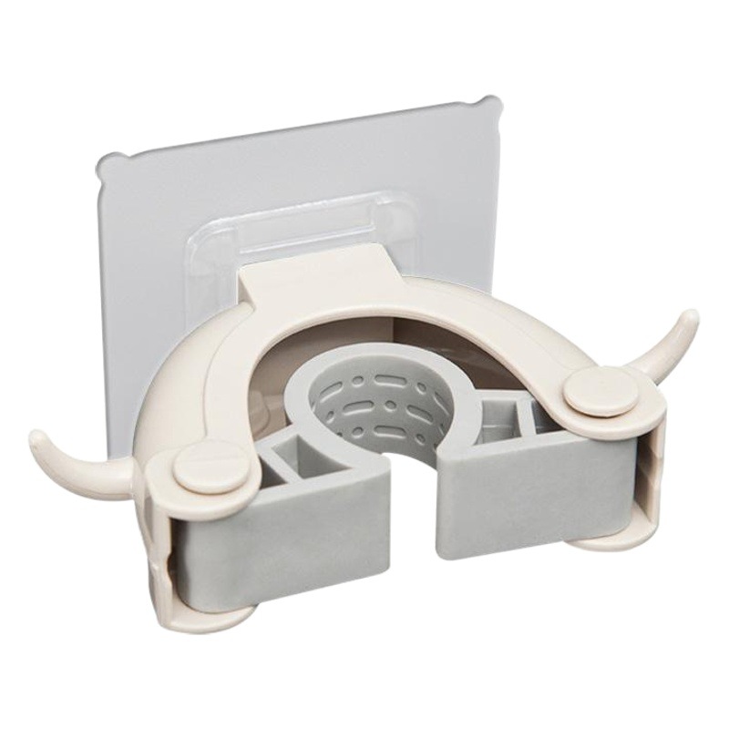 Clip de fregona de cuerno montado en la pared gancho creativo sin costuras adhesivo fregona estante escoba rack baño cocina Almacenamiento y acabado