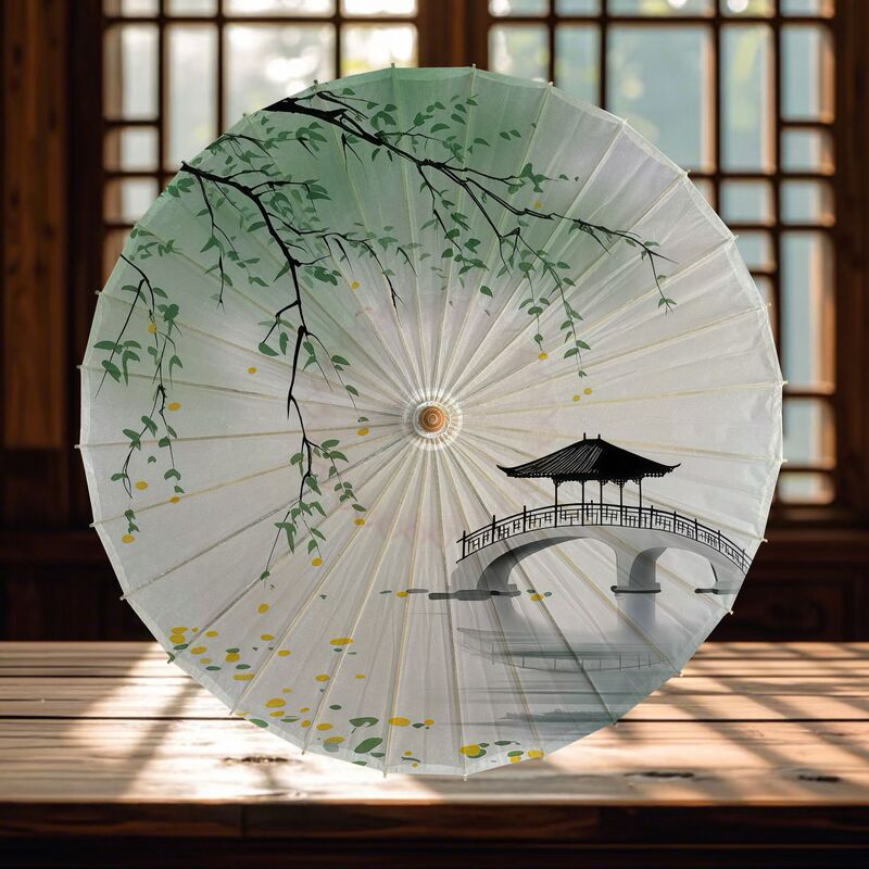 Rainproof Sunshade Oil Paper Umbrella for Women, Ancient Style Props, Classical Dance, Hanfu Umbrella, Cheongsam Catwalk Ceiling, Tung Oil Umbrella
