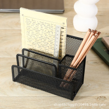 【厂家】桌面办公用品书信格笔筒组合铁丝网三层文件格书信架批发