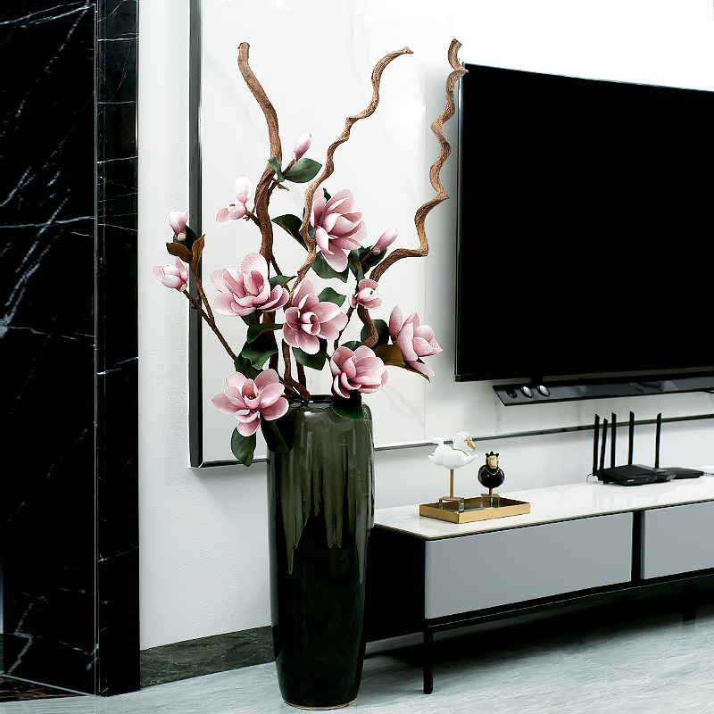 Nuevo estilo chino gran ramo de magnolia sala de estar entrada flor falsa decoración floral decoración floral decoración floral magnolia