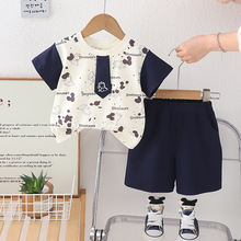 男宝宝夏装1岁半7九10一8八5五9十6个月婴儿夏季衣服分体夏天套装