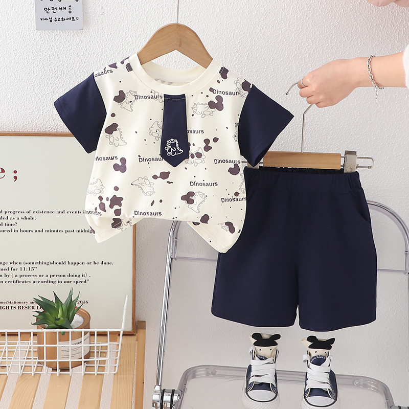 男宝宝夏装1岁半7九10一8八5五9十6个月婴儿夏季衣服分体夏天套装