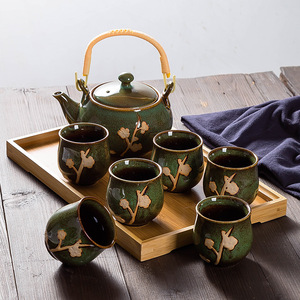 手工描金 景德镇陶瓷茶具套装家用功夫茶现代简约泡茶提梁壶茶杯