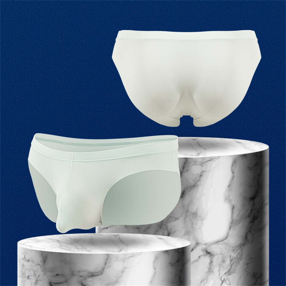南極人男士內褲冰絲無痕性感三角褲衩純色青年夏季薄款短褲頭底褲