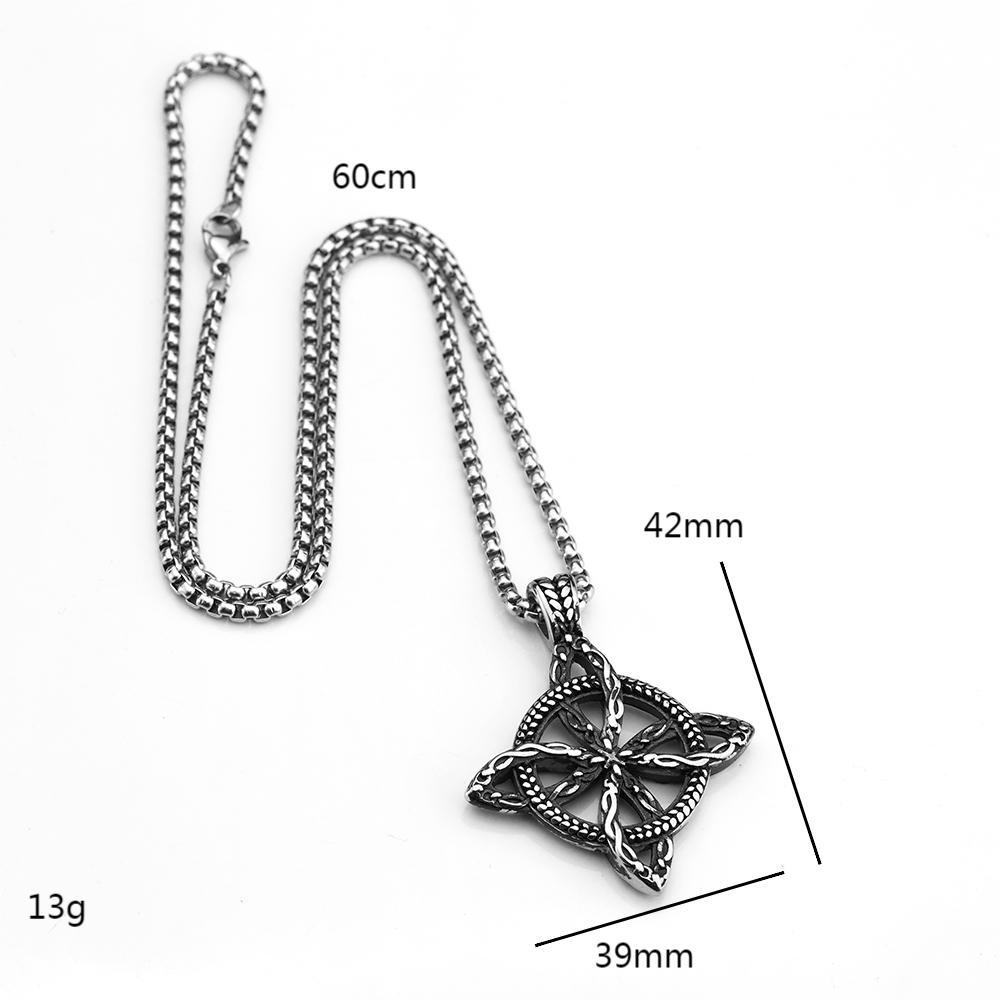 유럽과 미국의 레트로 남성 펜던트 스테인레스 스틸 바이킹 독특한 켈트 매듭 목걸이