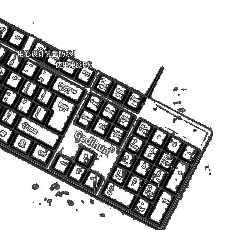 Mute keyboard for office, mouse, set, laptop, 2 piece set