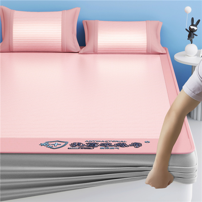 [항균 스타일] 핑크 - 장착 시트 스타일★베갯잇 포함 [A급 원단, 항균, 진드기 방지, 급속 냉각]